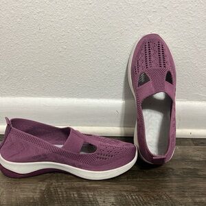 Elegant Mauve Knit Loafers
